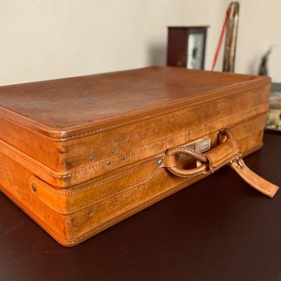 Vintage Mid Century leather Hartmann Leather suitcase. Estate sale price: $125