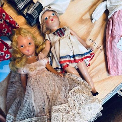 Left: Nancy Ann storybook doll. $10
Right: 4th of July composition doll. $15