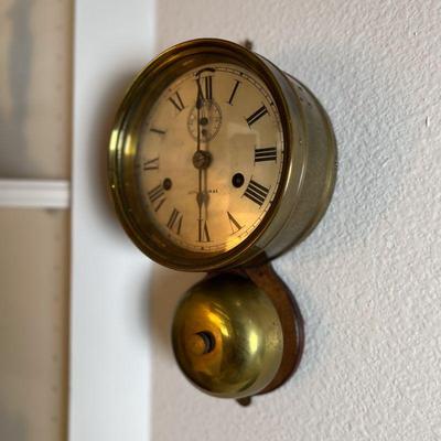 Seth Thomas Ship's Bell Clock with Bell. Nickel finish. Estate sale price: $250