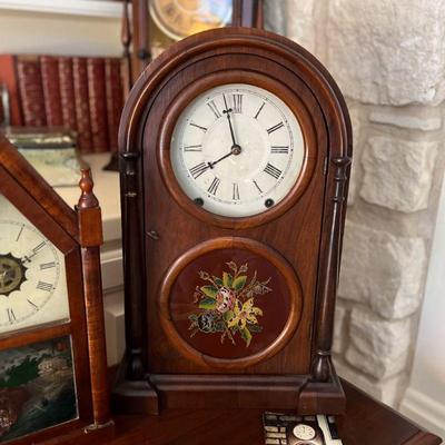 Circa 1854. Ansonia, Brass Co red wood clock. Estate sale price: $225