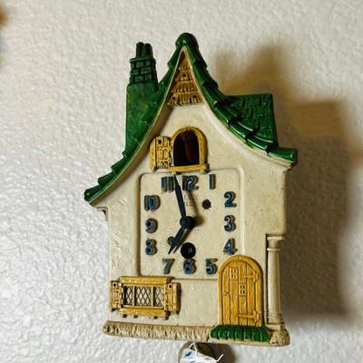 Miniature LUX wall clock. 1930's Dutch cottage cuckoo style. Estate sale price: $100