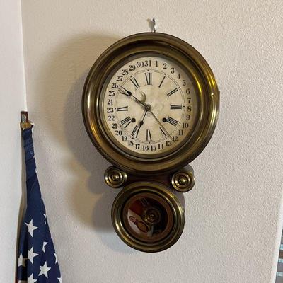 1885 rare Ansonia calendar clock. Estate sale price. $350