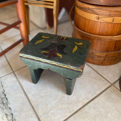 Antique step stool. Folk design. Estate sale price: $85
