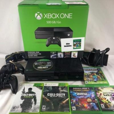 Xbox Game Console, controllers,  6 games