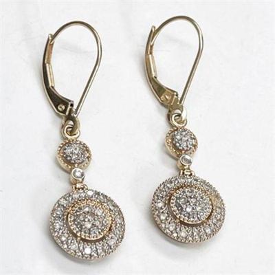 Lot 030   21 Bid(s)
Pave' Diamond Drop Earrings and 14K Mexican Gold