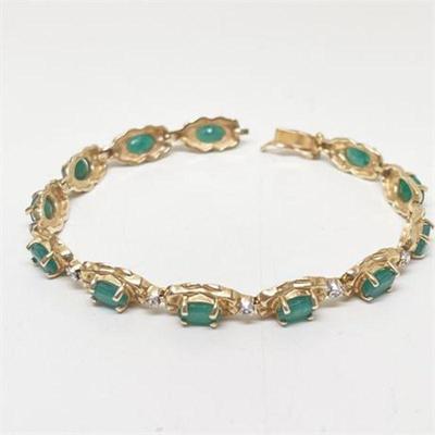 Lot 048   1 Bid(s)
Emerald and Diamond 14 K Gold Bracelet