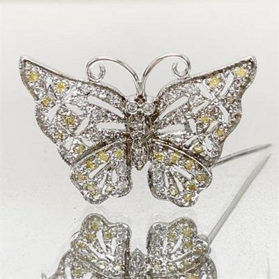 Lot 033   5 Bid(s)
Sterling and Yellow Topaz Butterfly Brooch