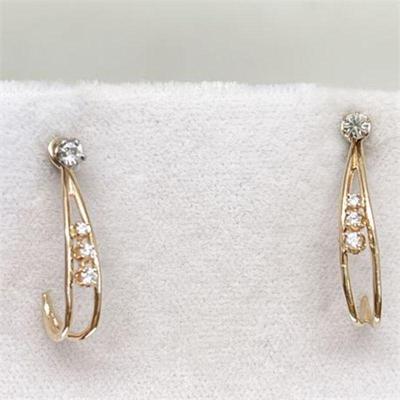 Lot 041   37 Bid(s)
Diamond Stud Earrings With Gold and Diamond Hoop Jackets