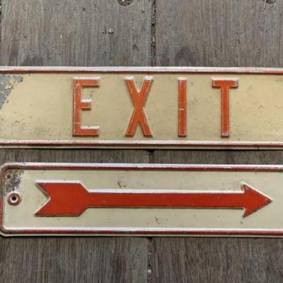#7175 â€¢ Metal Exit and Arrow Signs
