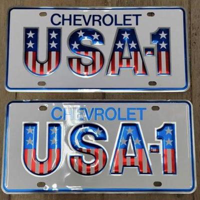 #7152 â€¢ (2) Chevrolet USA-1 License Plates
