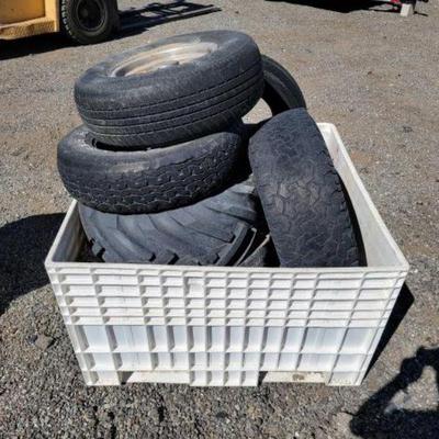 #80314 â€¢ Crate Full Of Wheels And Tires
