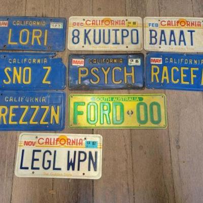 #7134 â€¢ (9) Personalized License Plates
