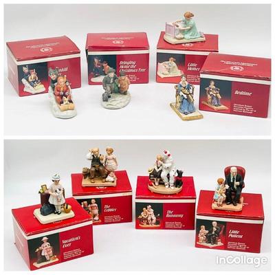 (8) 1986 Norman Rockwell Figurines In Original Boxes
