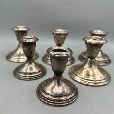 (6) Weighted Sterling Silver Candlestick Holders Feat. Gorham
