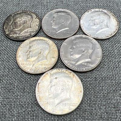 (6) Kennedy Half Dollar Coins
