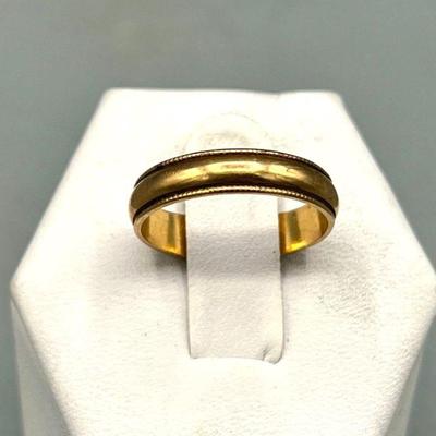 Classic 10K GF Gold Ring
Ring looks as though it was repaired at one point as seen in photos. 

