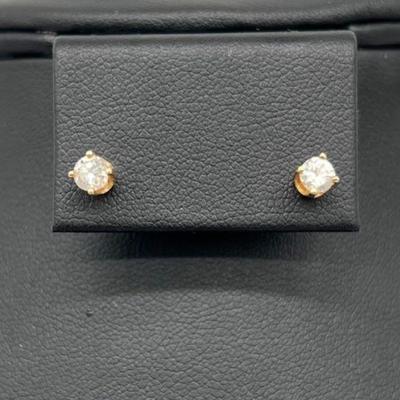 Vintage 14K Gold Diamond Stud Earrings
