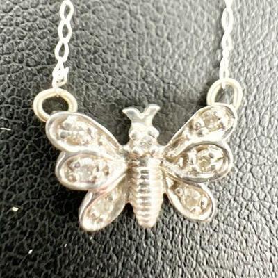 Diamond & 14K White Gold Butterfly
