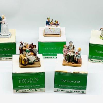 (5) Norman Rockwell Figurines In Original Boxes 1986
