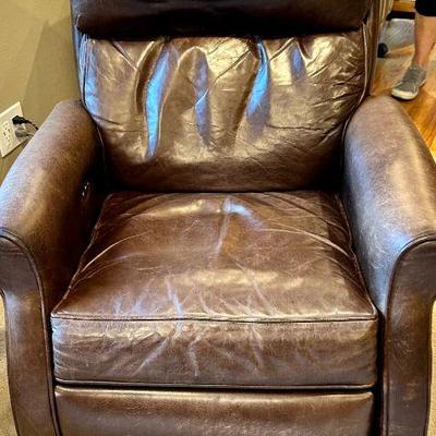 Leather motorized recliner chair