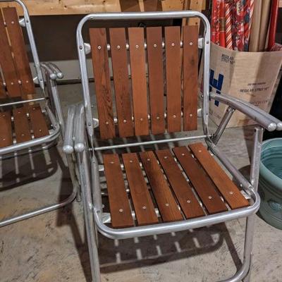 Aluminum & wood folding lawn chairS