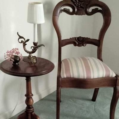 Victorian chair, tea table