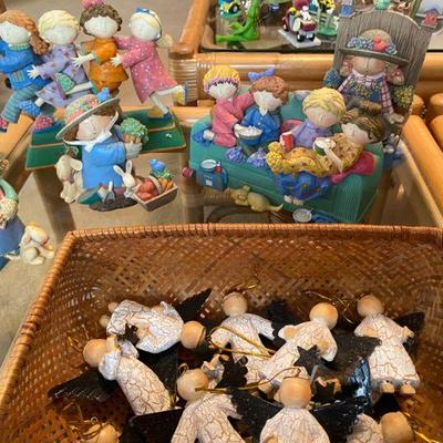 Basket full of Angel Figurines and Whimsical Ladies by Sue Dreamer