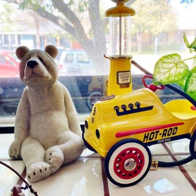 1956 Hot Rod Decorative by Kiddle Hallmark Classics and Gas Pump by Gearbox