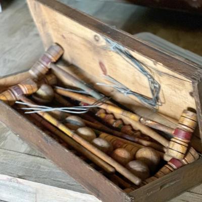 Antique Croquet Set with Box