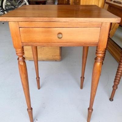 Antique Single Drawer Side Table with Delicate Legs 