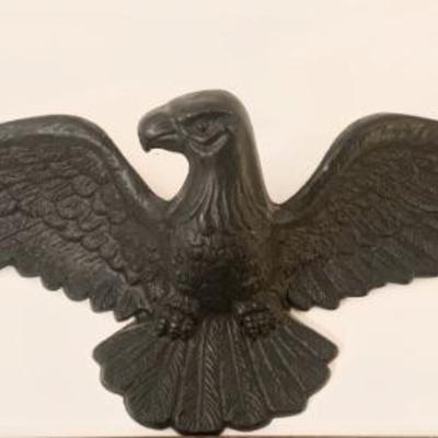 Cast metal eagle, wing span 30 in.