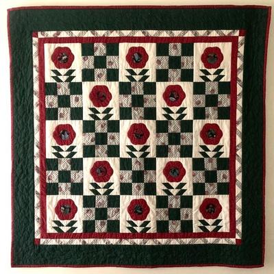 Quilted wall hanging, approx. 3 x 3 ft.