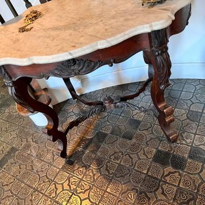 Victorian marble topped tables -2