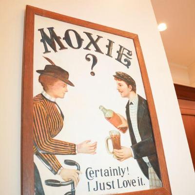 Circa 1920's Rare Moxie Poster. Moxie was the first cola made in the US. 