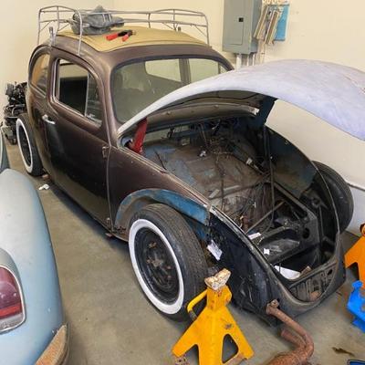 1963 Volkswagen ragtop beetle w/1600cc single port engine.  Fenders included.  W deck lid. New glass, new weather stripping, new airbag...