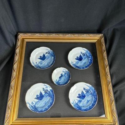 Framed Blue & white Plates