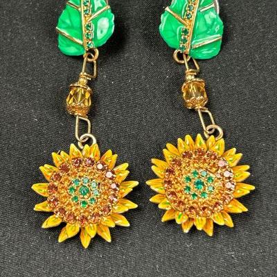 Lunch At The Ritz Sunflower Earrings