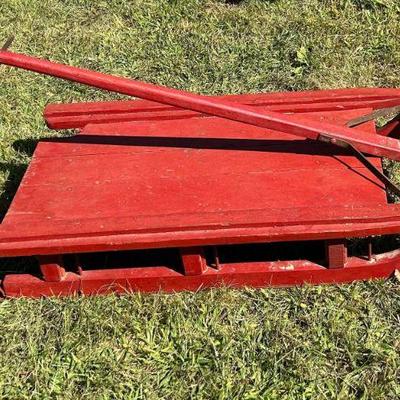 Handmade Red painted Pull Sled