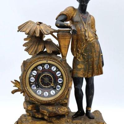 Rare Blackamoor Statue bronze clock