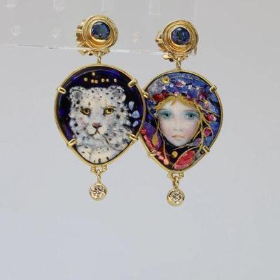 Rare 18k Mona and Alex Szabados earrings