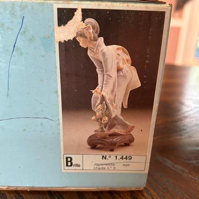 LLADRO "JAPANESE TRADITIONAL GIRL" 1449 IN BOX NO FLAWS PRIVATE COLLECTION RETIRED 1998