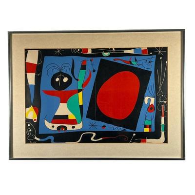 JOAN MIRO (1893-1983) LITHOGRAPH | 14 x 21. Signed in the plate - w. 26 x h. 19 in (frame)