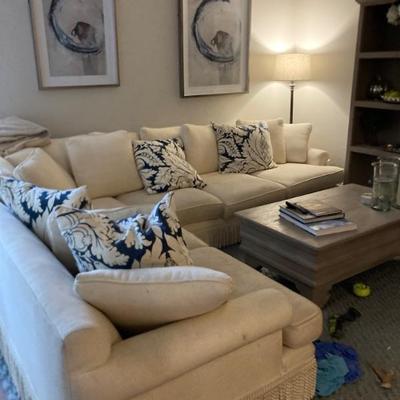 Large Cream colored Sectional, just freshly cleaned