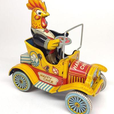 Yonezawa Happy Chick Tin Friction Toy Car
