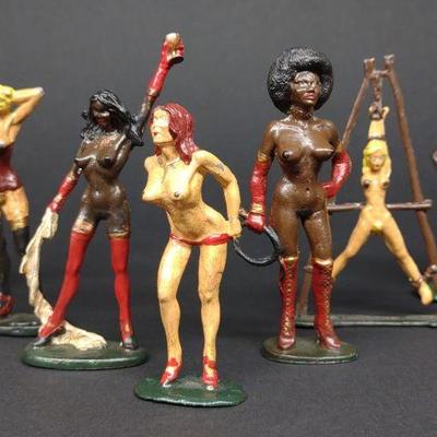 7 Lead Nude Risque Figurines / Miniatures