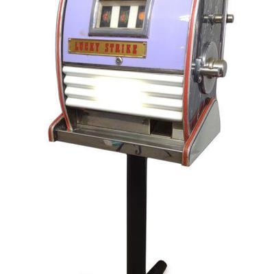 1d English Penny Slot Machine on Stand (Works)