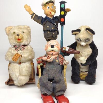 4 Japan Battery Op Animated Toys