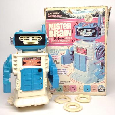 Remco Mister Brain Battery Op Robot Toy w/ Box