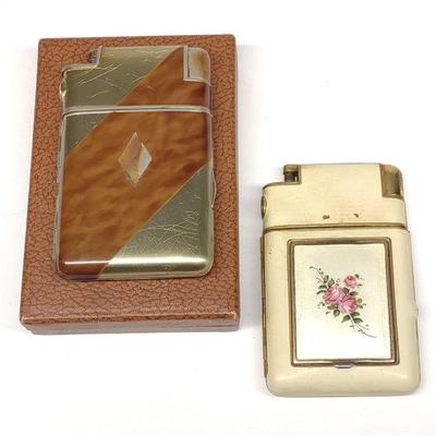2 Marathon Slide-A-Lite Cigarette Case Lighters