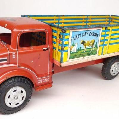 1950s Marx Lazy Day Farms Stake Truck Toy